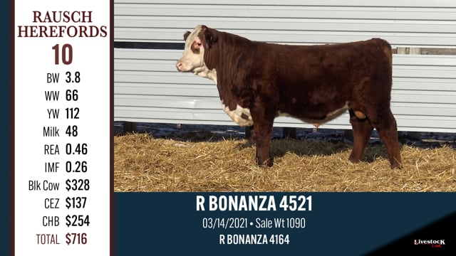 Lot #10 - R BONANZA 4521
