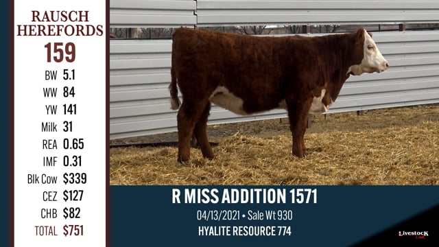 Lot #159 - R MISS ADDITION 1571