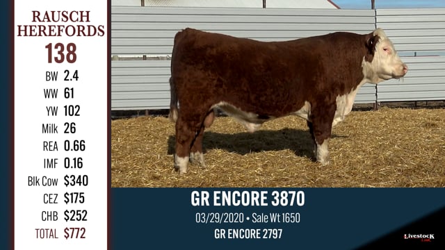 Lot #138 - GR ENCORE 3870