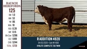 Lot #125 - R ADDITION 4920