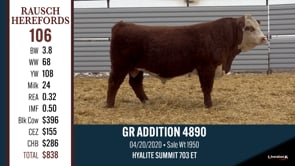 Lot #106 - GR ADDITION 4890