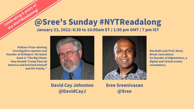 #NYTReadalong | David Cay Johnston (Pulitzer Prize-winning Investigative Reporter)