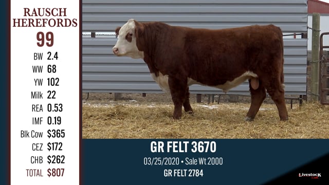 Lot #99 - GR FELT 3670