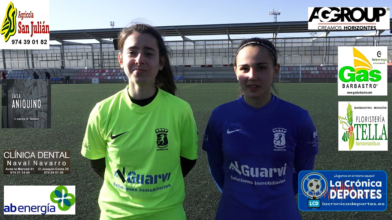 LUCÍA ZOCAR y MARTINA ARASTUY (Jugadoras Ferranca A Femenino) Peña Ferranca 2-1 CD Delicias / J 14 / 1ª Aragón Femenina