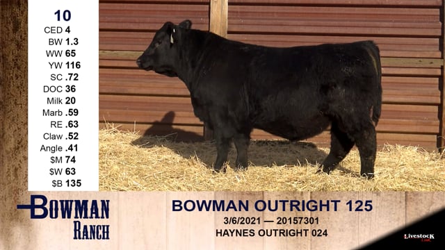 Lot #10 - BOWMAN OUTRIGHT 125