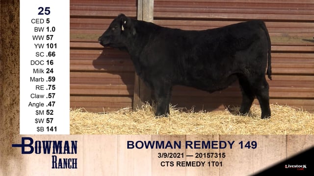 Lot #25 - BOWMAN REMEDY 149