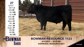 Lot #27 - BOWMAN RESOURCE 1123