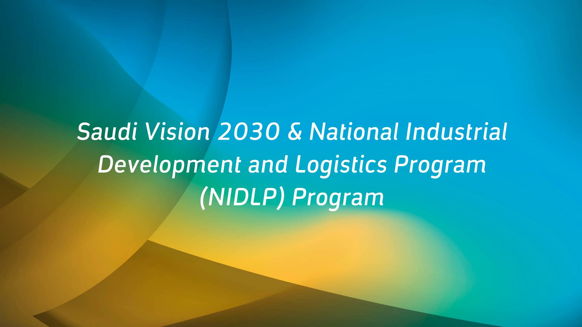 Saudi Vision 2030 & National Industrial Development and Logistics ...