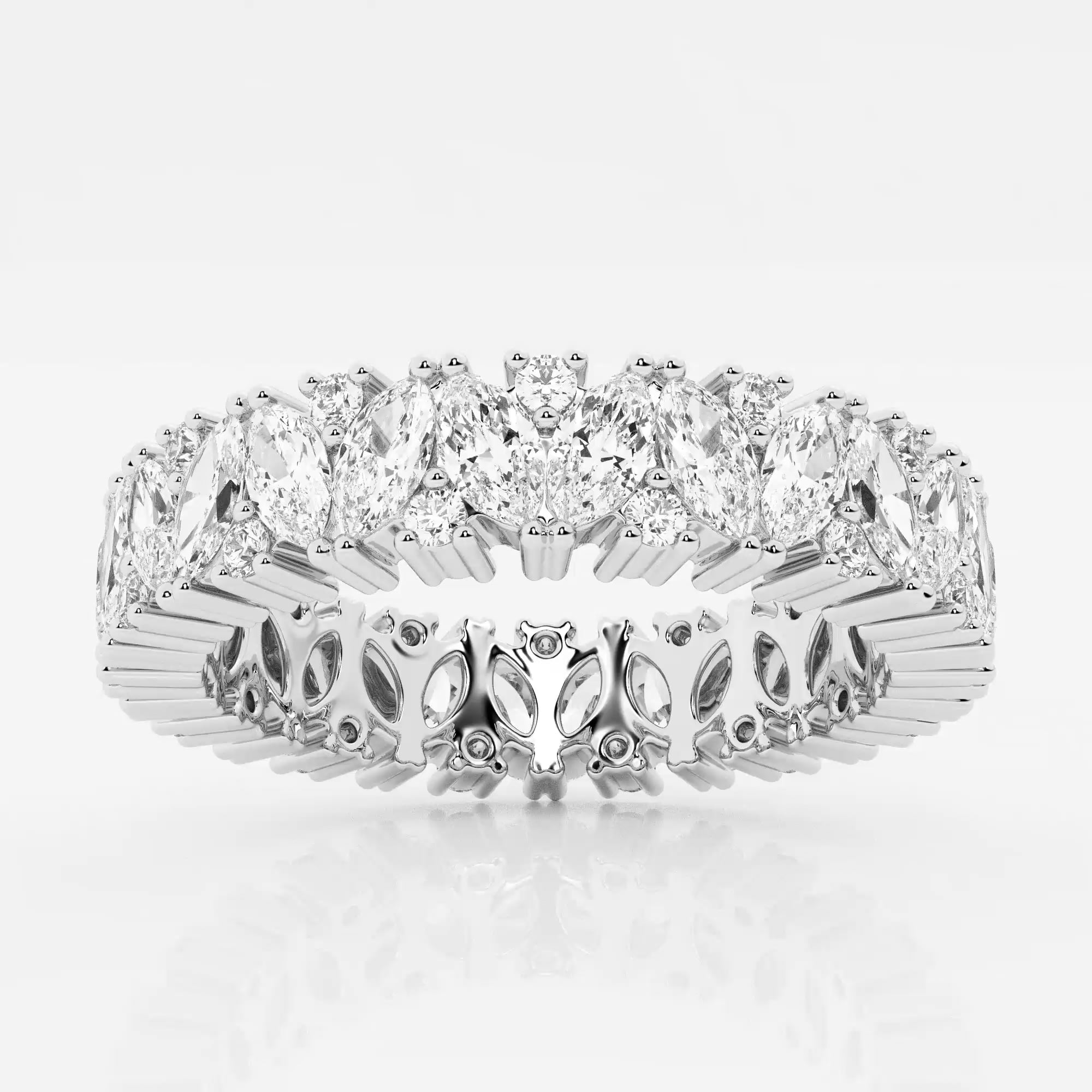 product video for 2 1/2 ctw Marquise and Round Lab Grown Diamond Alternating Eternity Band - 4.8mm Width