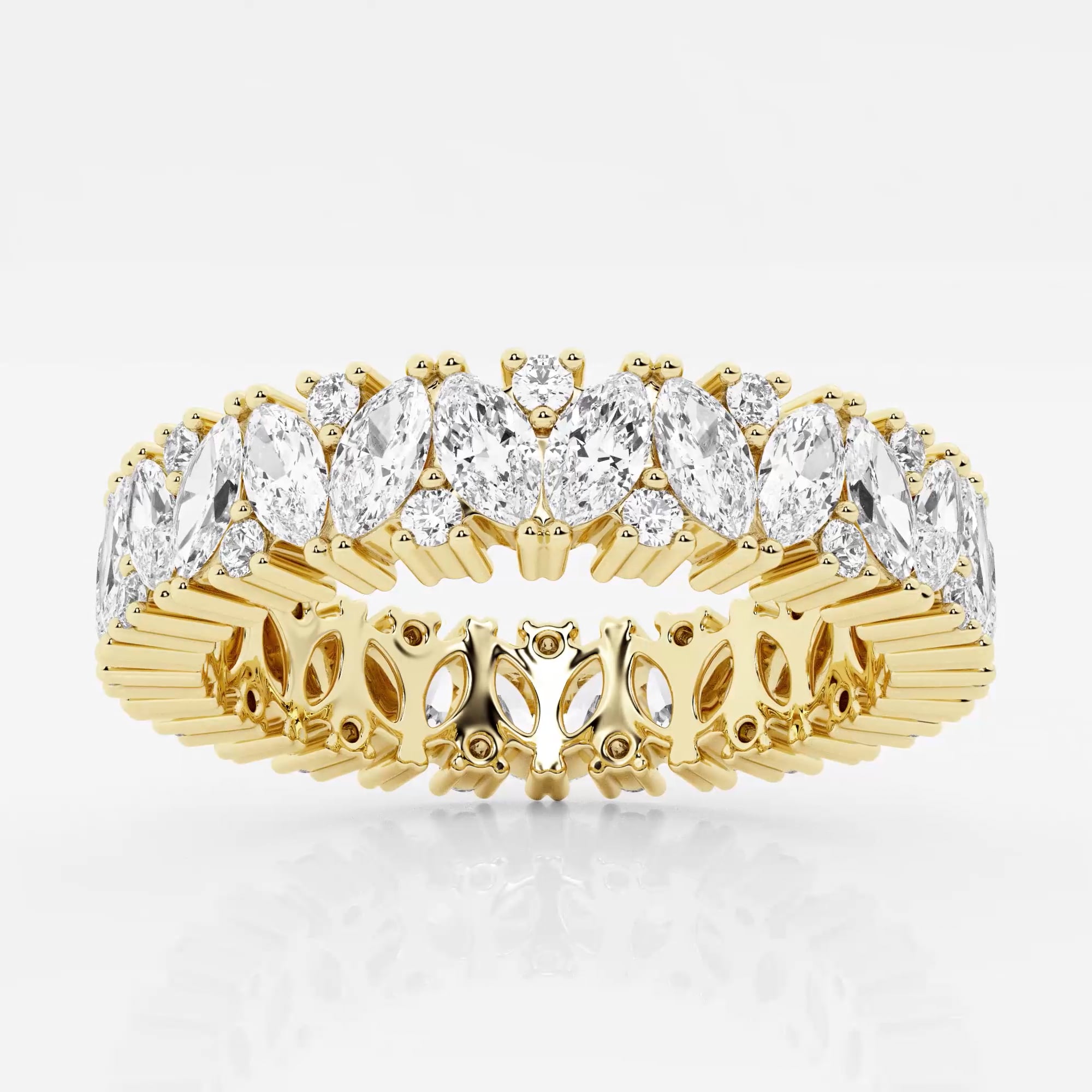 2 1/2 ctw Marquise and Round Lab Grown Diamond Alternating Eternity ...