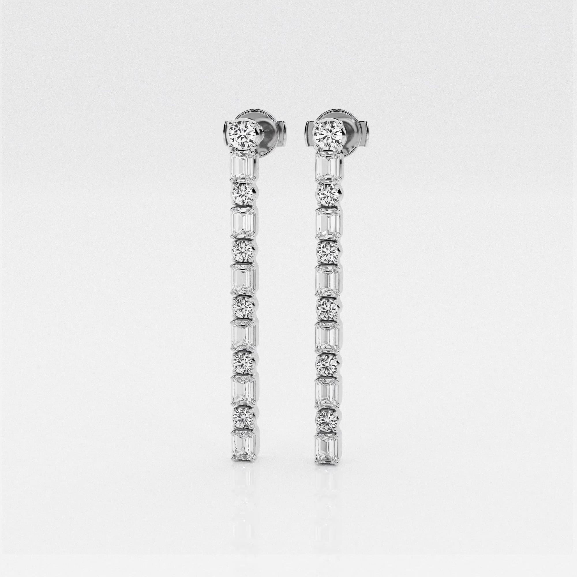product video for 2 2/3 ctw Round and Emerald Lab Grown Diamond Dangle Earrings