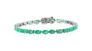 11.00 ct. t.w. Emerald Tennis Bracelet in Sterling Silver