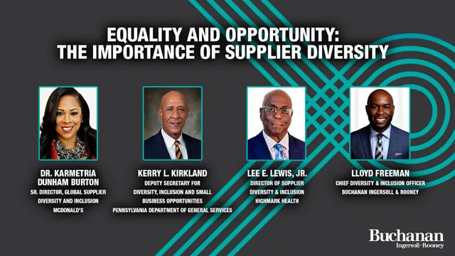 Equality and Opportunity The Importance of Supplier Diversity