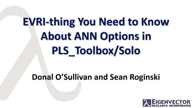 EVRI-thing You Need to Know About ANN Options in PLS_ToolboxSolo