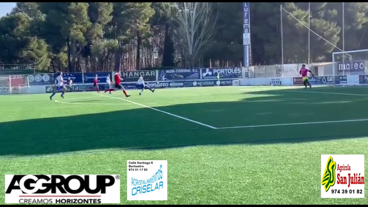 Gol de Víctor Pérez, del Fraga B, en su victoria 7-3 ante el Sena / J13 / 2ª Regional Gr 2-1