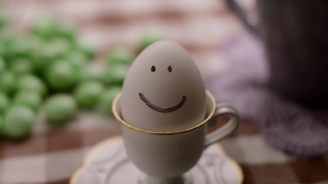 Happy smiling Egg. International Egg day. 
