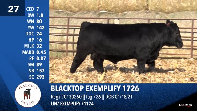 Lot #27 - BLACKTOP EXEMPLIFY 1726