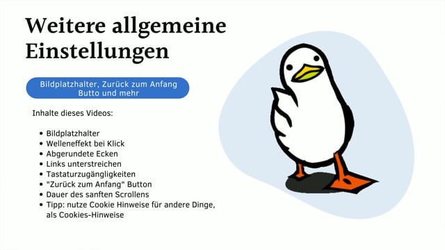 Weitere Allgemeine Einstellungen