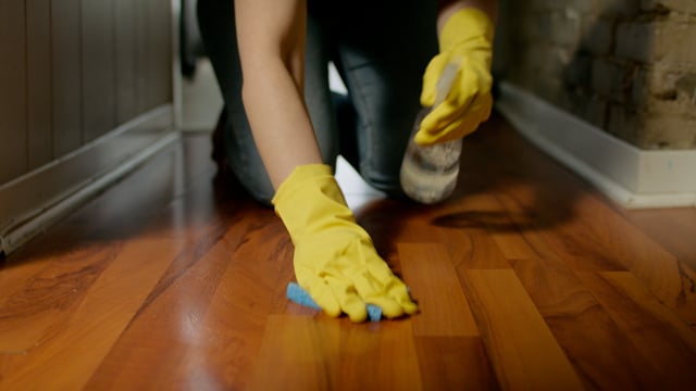 Washing the floors with disinfectant. Cleaning the house and workplace. 