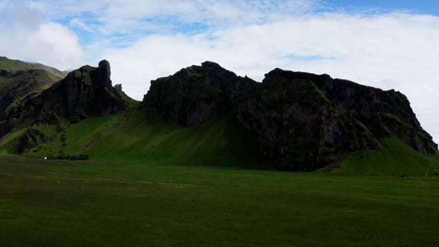 Jagged rock faced cliffs of Iceland. Natural untouched beauty.