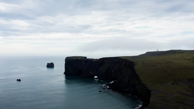 Amazing unique rock formation off the Icelandic coastline. 
