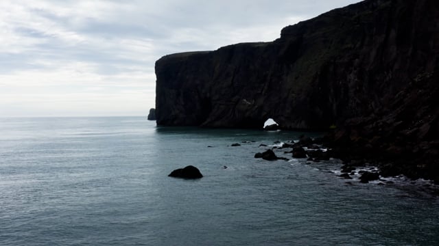 Amazing unique rock formation off the Icelandic coastline. 