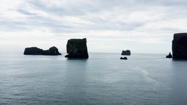 Rock formation in the sea. Icelandic beauty.