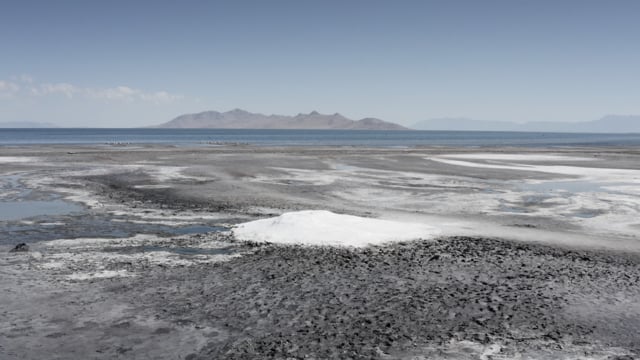 Great Salt Lake Utah. Empty and isolated landscape. Stunning stretch of harsh environment. 