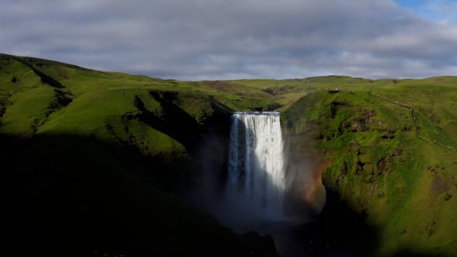 Epic natural waterfall. Pure clean untouched nature. Iceland nature wonders.