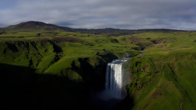 Epic natural waterfall. Pure clean untouched nature. Iceland's natural wonders.