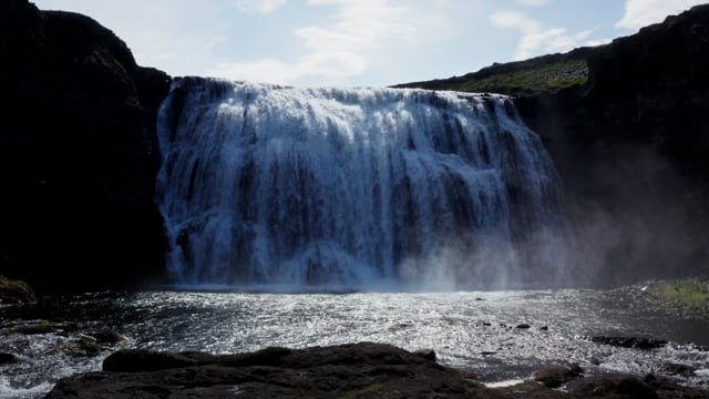 Epic natural waterfall. Pure clean untouched nature. Iceland natural wonders.