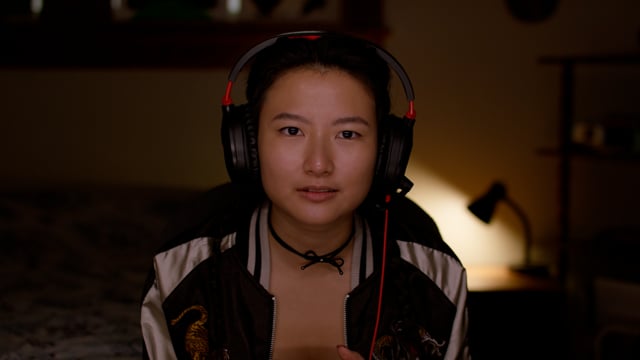 Portrait of a female video gamer. 