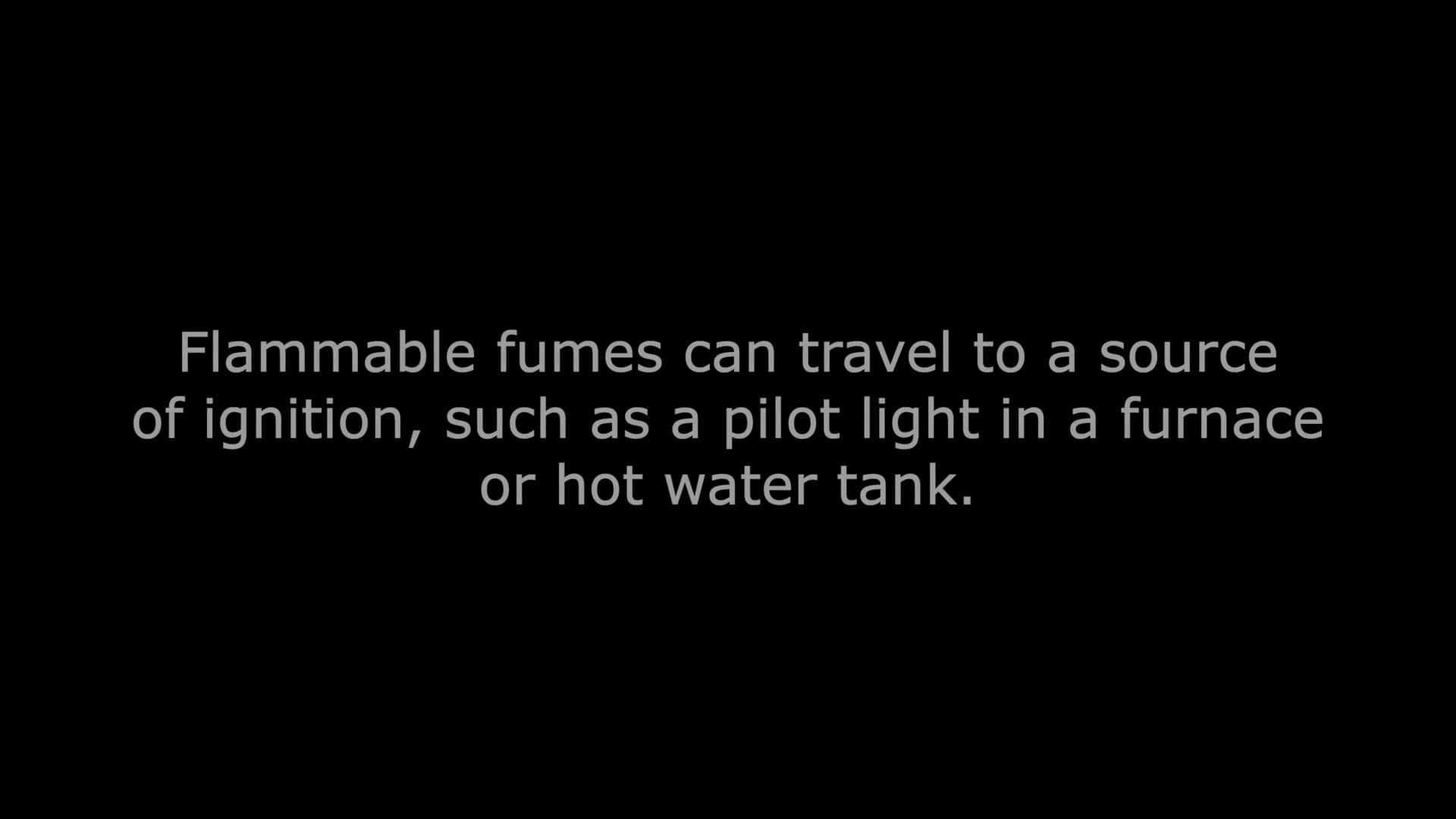 Flammable Fumes Can Travel. on Vimeo