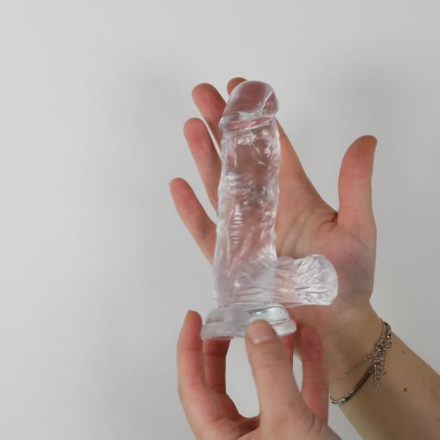 Gode Ventouse Réaliste Transparent Crystal - Texture en relief