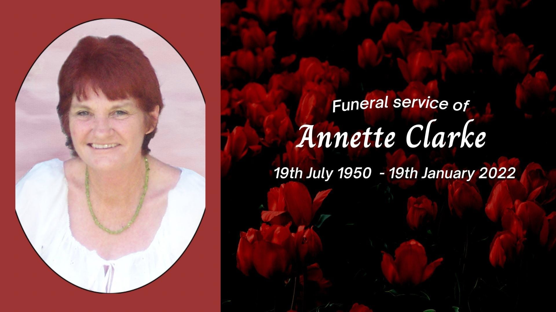 Funeral of Annette Clarke