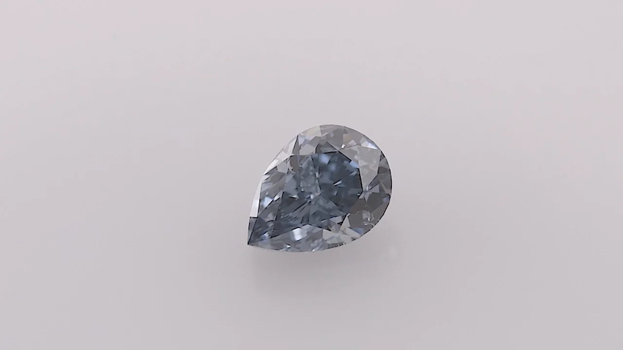 0.92 Carat Fancy Vivid Blue Pear Diamond SI1 GIA | LEIBISH