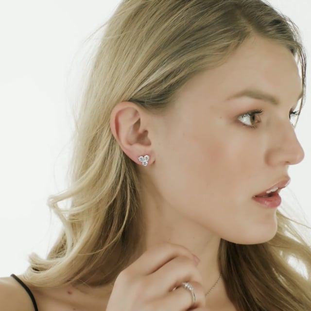 0.60 carat diamond trilogy earrings in red gold
