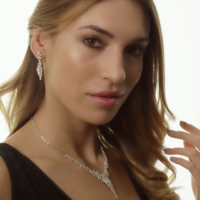 2.90 carat diamond earrings in white gold
