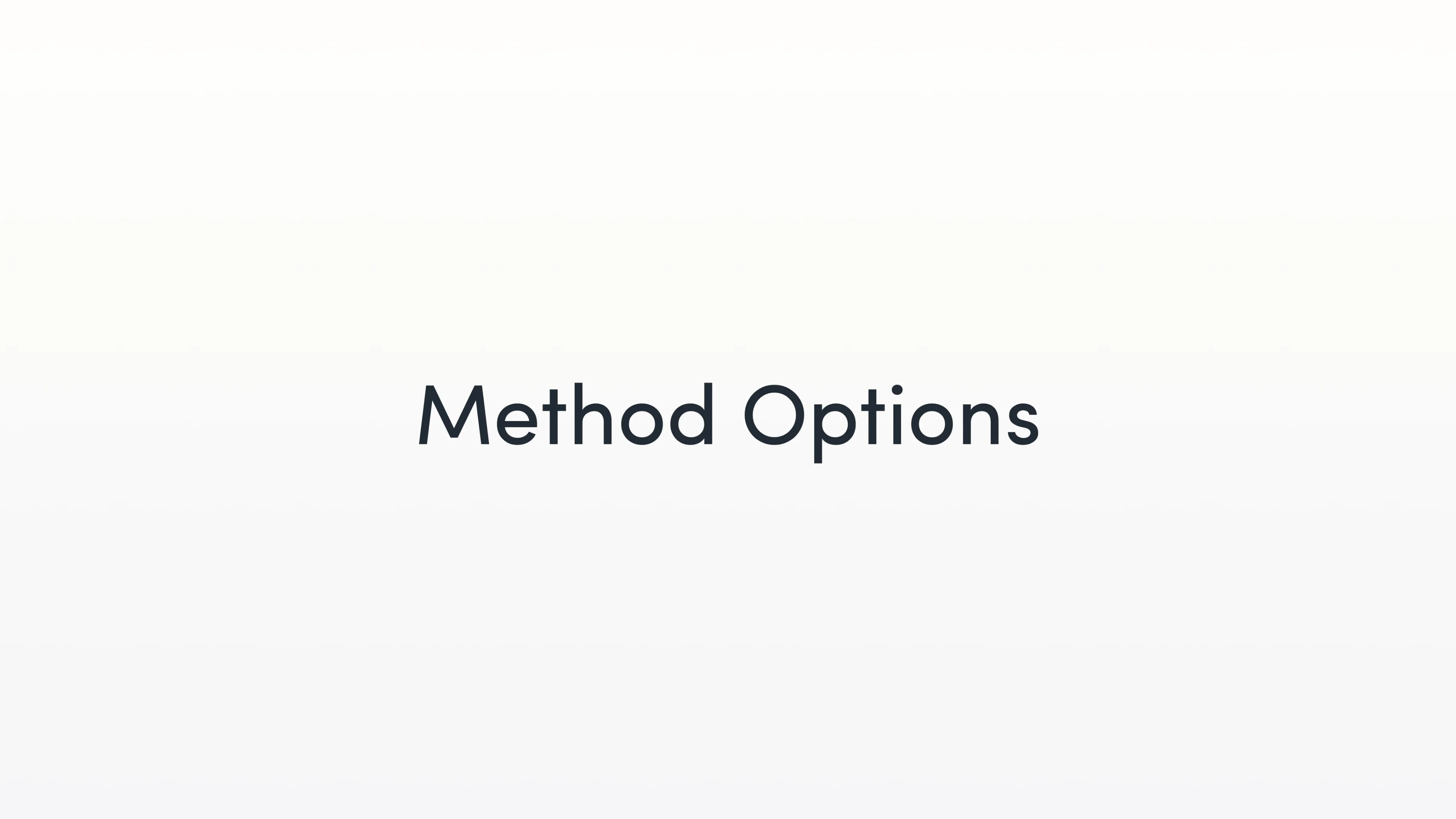 Method Options on Vimeo