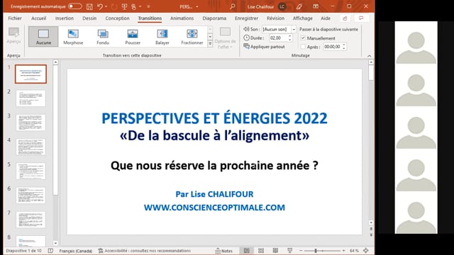 Atelier 116 "Perspectives & Energies 2022" Lise Chalifour