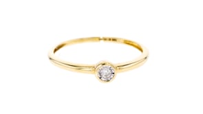 Bezel-Set Diamond-Accented Ring in 14kt Yellow Gold