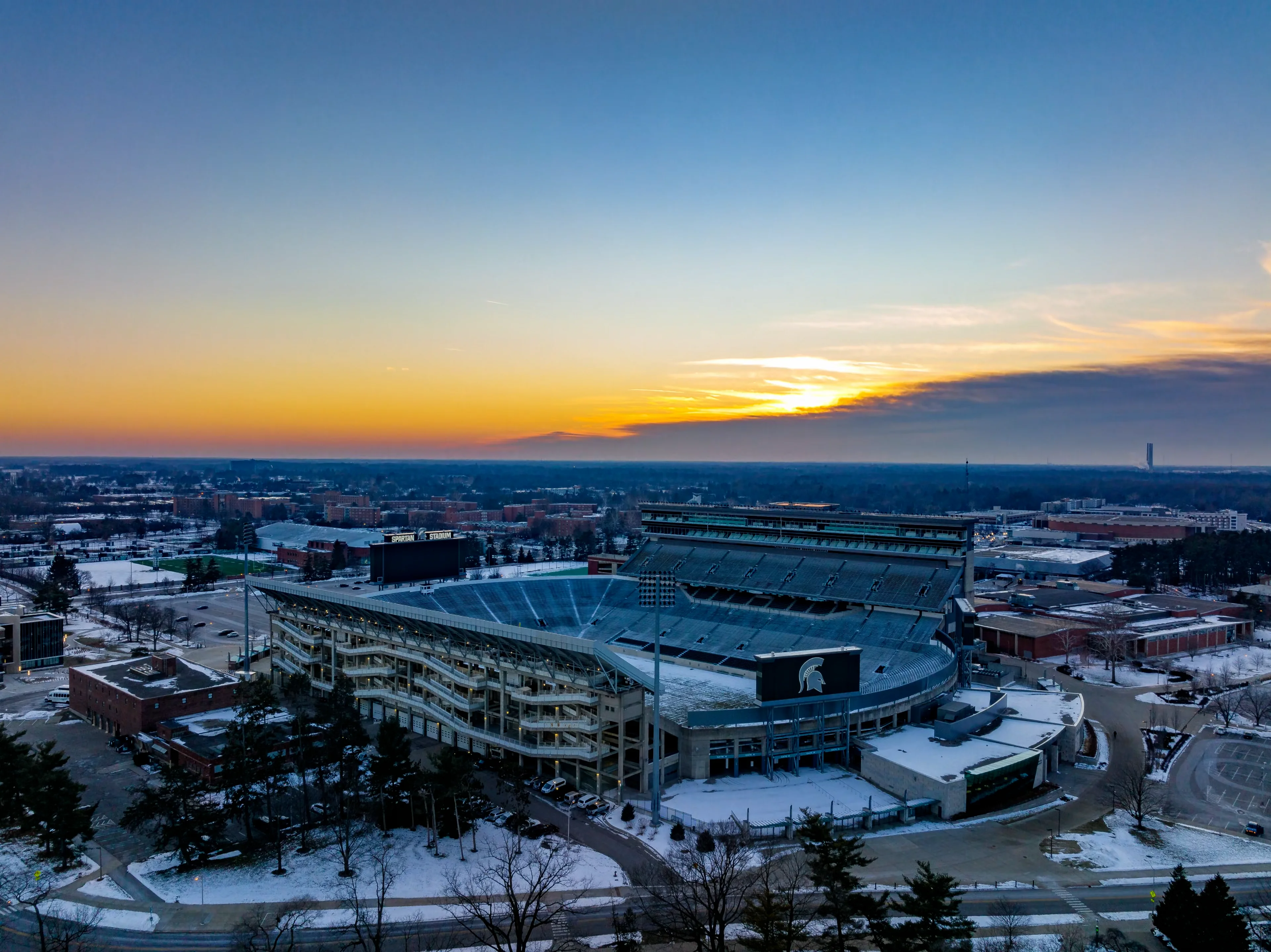 Timelapse of MSU Stadium at Sunset on Vimeo