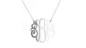 STERLING SILVER Large Monogram NECKLACE
