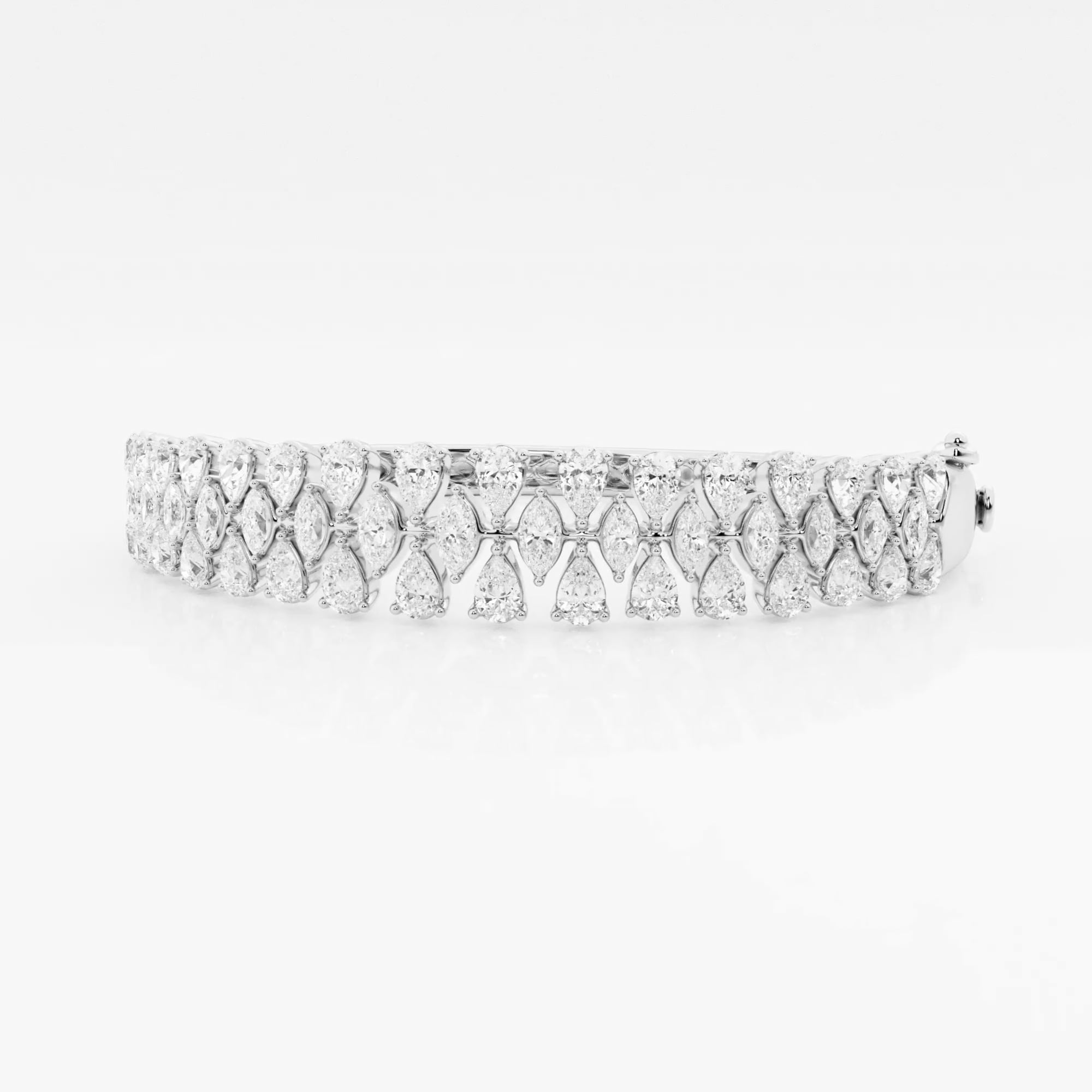 product video for Badgley Mischka 5 3/4 ctw Marquise and Pear Lab Grown Diamond Bangle Bracelet Platinum 7 Inches