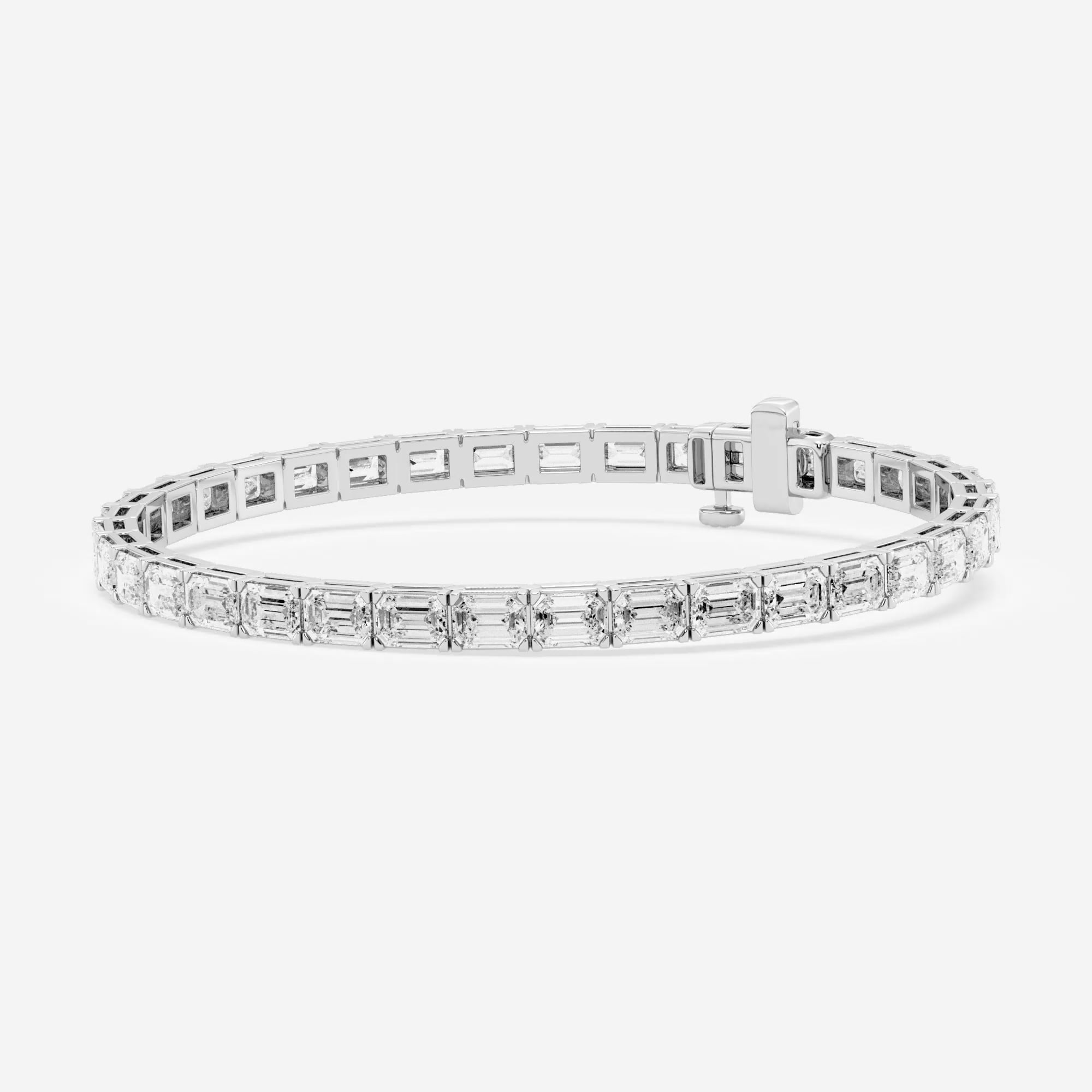 product video for 12 1/5 ctw Emerald Lab Grown Diamond East-West Tennis Bracelet - 7 Inches