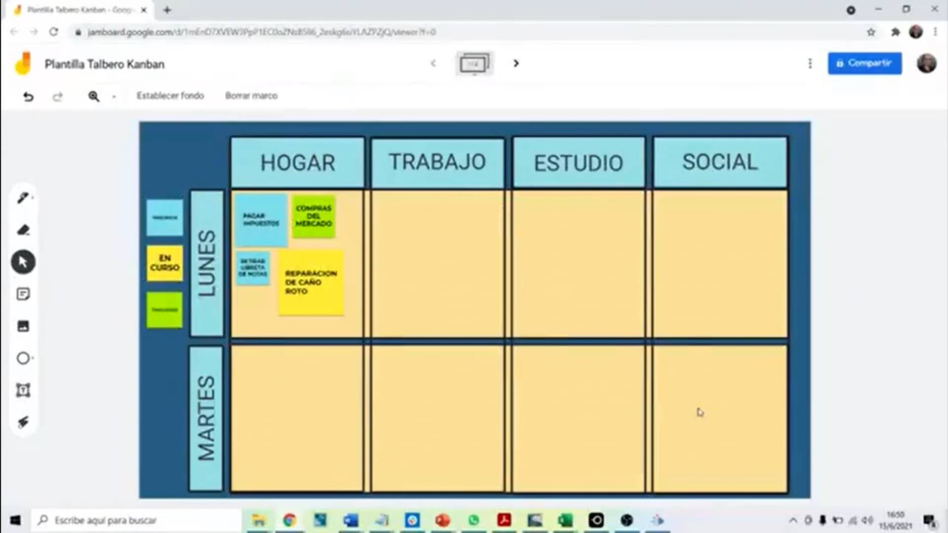 AULA 16 Ejericicio 8 Tablero Kanban en Jamboard on Vimeo