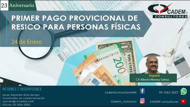 Primer pago provicional de RESICO para personas físicas