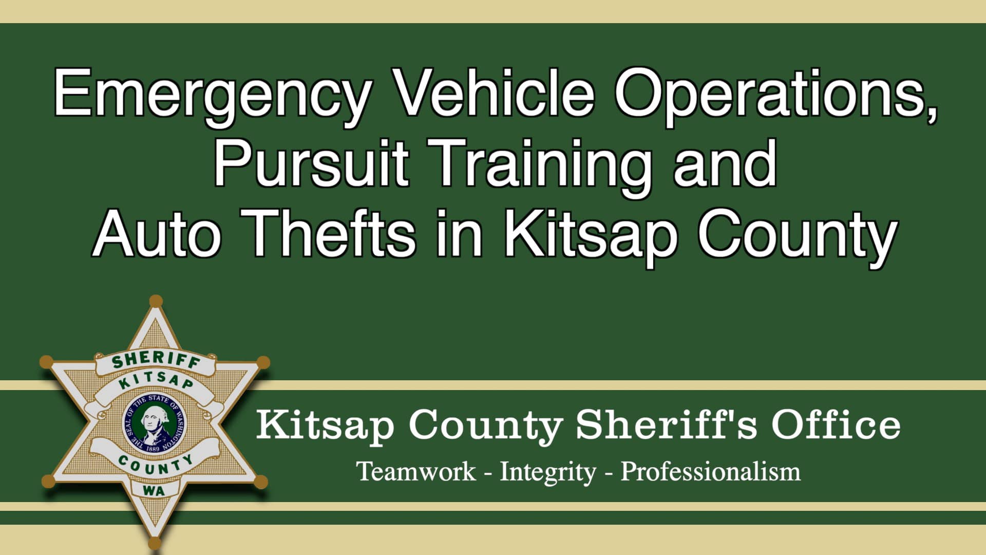 Kitsap County Sheriff Emergency Vehicle Operations, Pursuit Training