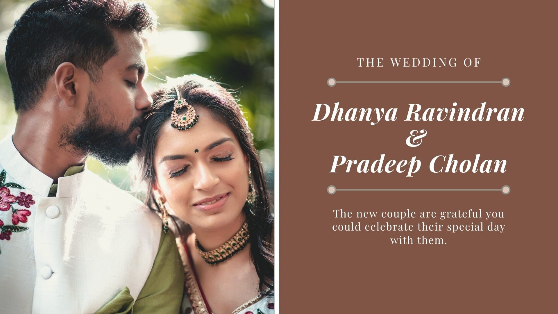 Wedding of Dhanya & Pradeep - Reception (29th Jan'22)