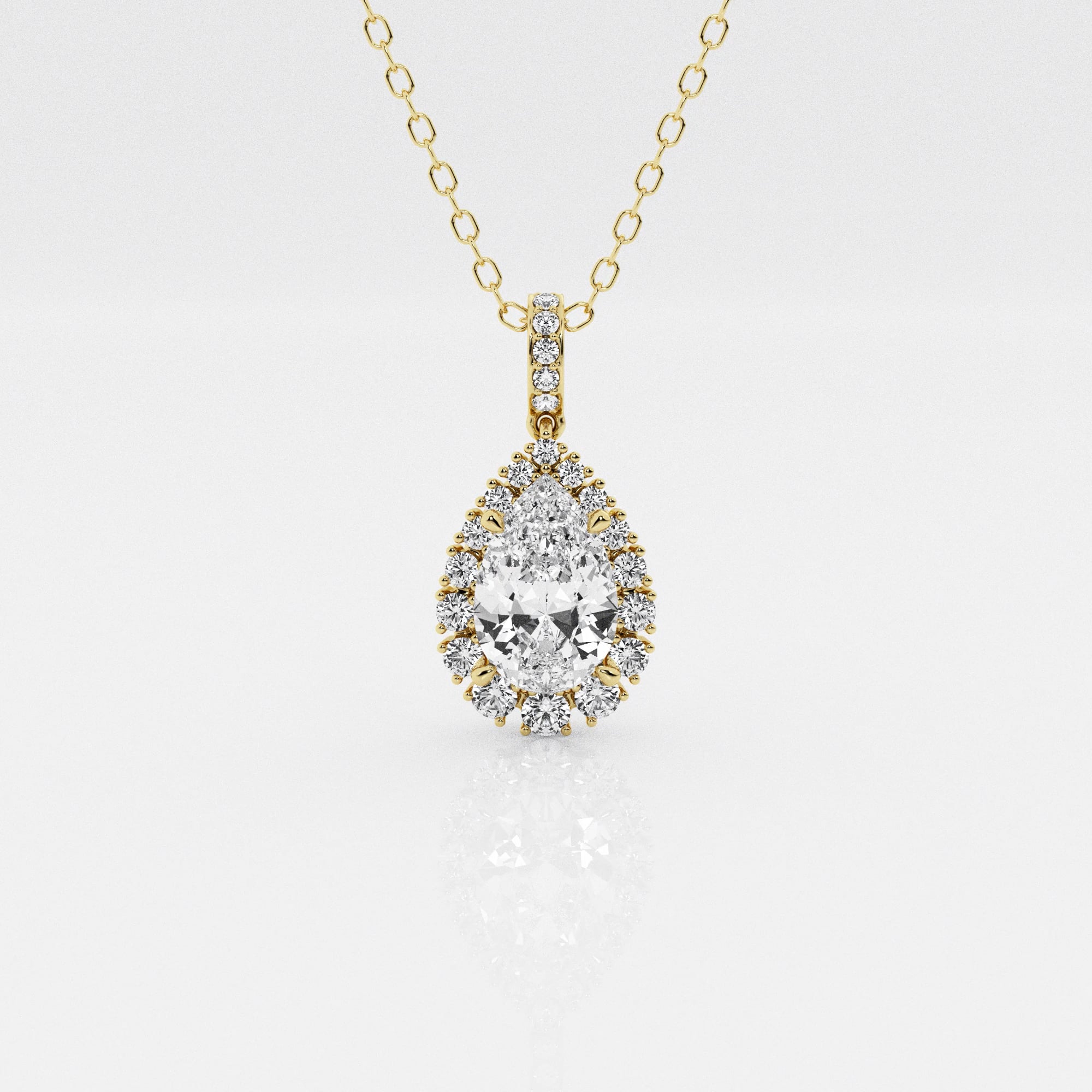 product video for Badgley Mischka Near-Colorless 2 1/4 ctw Pear Lab Grown Diamond Solitaire Pendant with Adjustable Chain